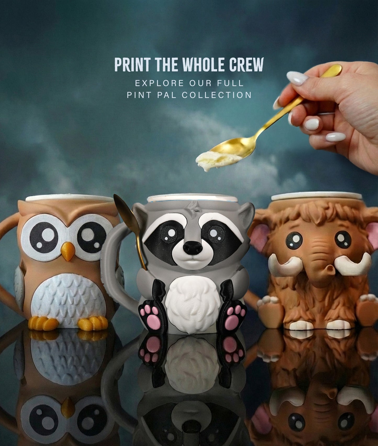🦝Raccoon Ice Cream Holder – Fits a 458ml Tub