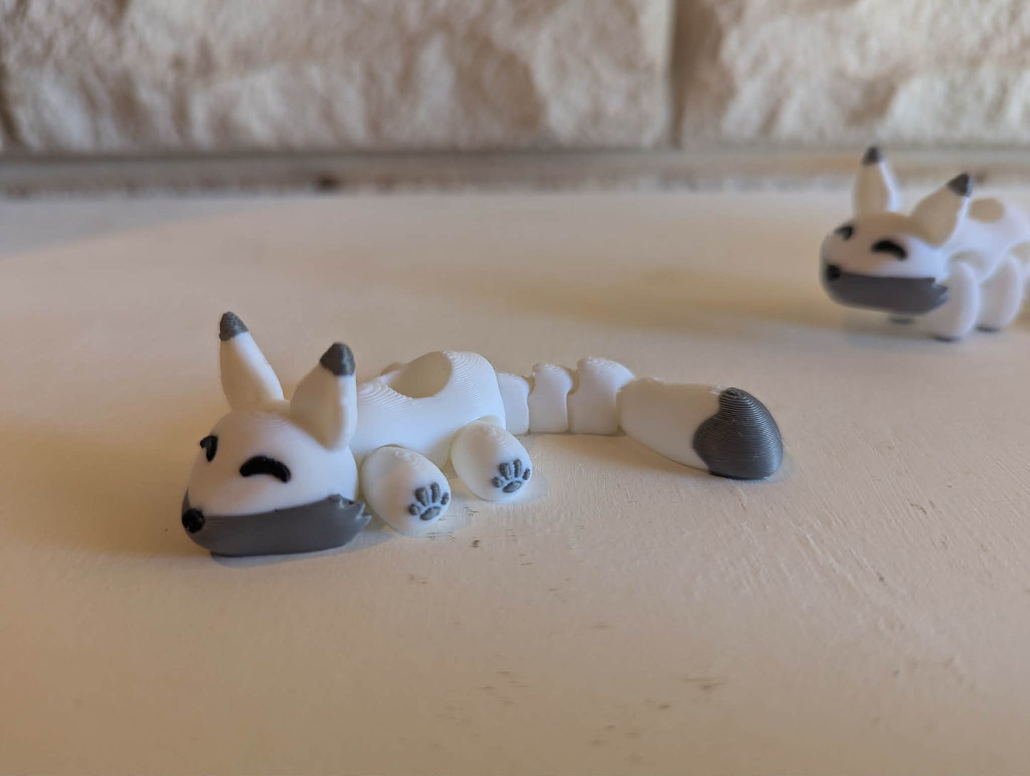 Flexi Arctic fox– Articulated 3D- Straw Animal