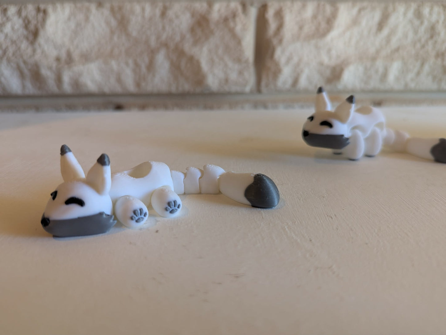 Flexi Arctic fox– Articulated 3D- Straw Animal