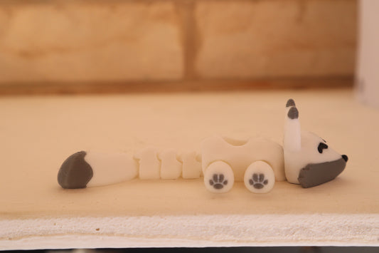 Flexi Arctic fox– Articulated 3D- Straw Animal