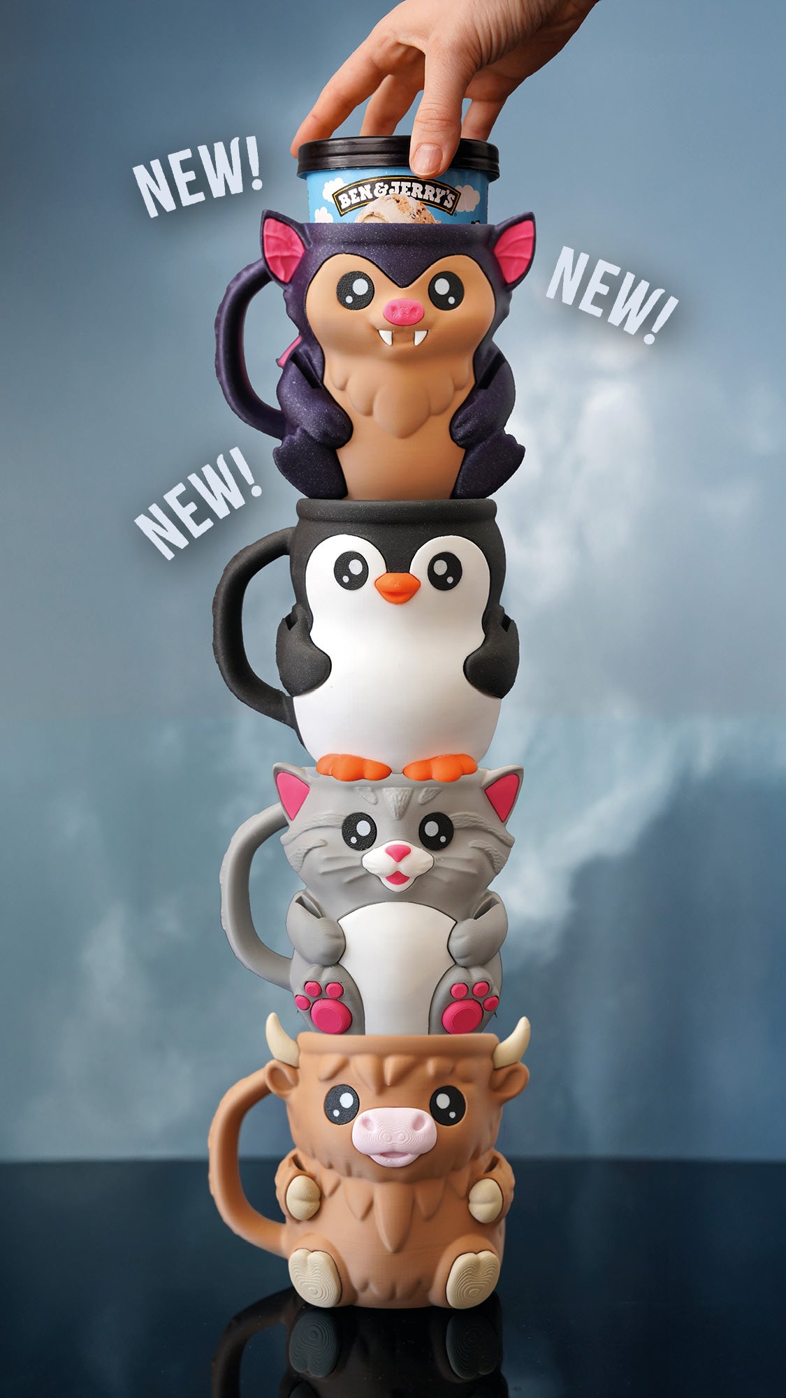 🦣 Mammoth Ice Cream Holder – Fits a 458ml Tub