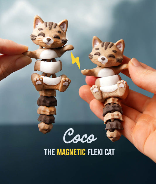 🧲 Magnetic Buddy - Brown Cat