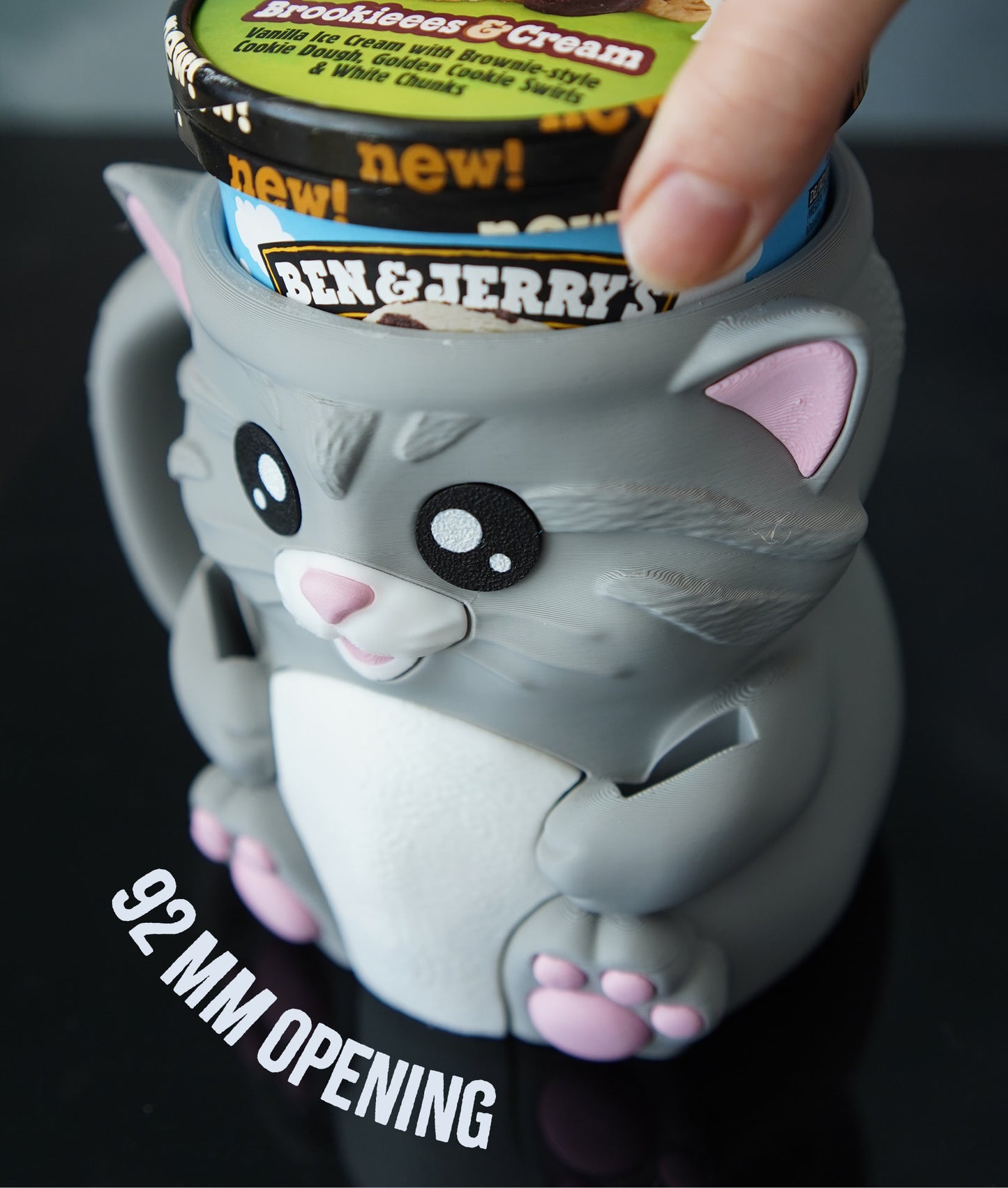 🐱Cat Ice Cream Holder – Fits a 458ml Tub