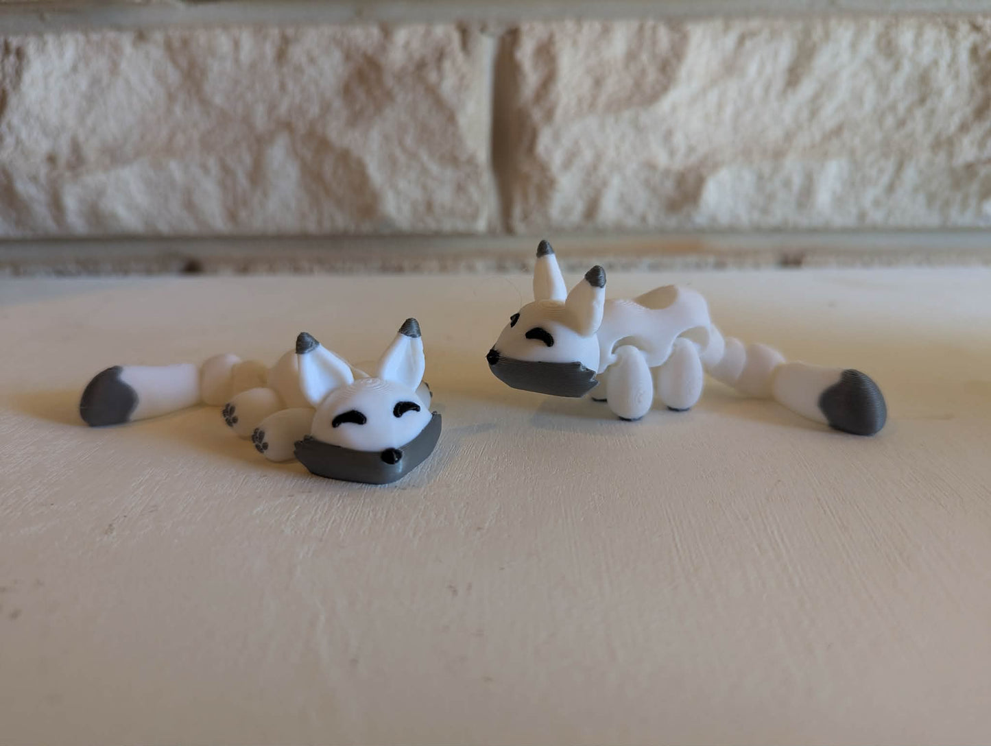 Flexi Arctic fox– Articulated 3D- Straw Animal