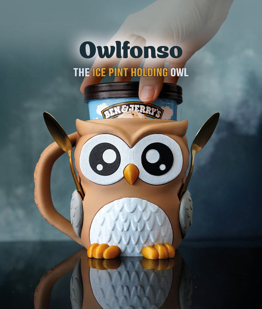 🦉Owl Ice Cream Holder – Fits a 458ml Tub