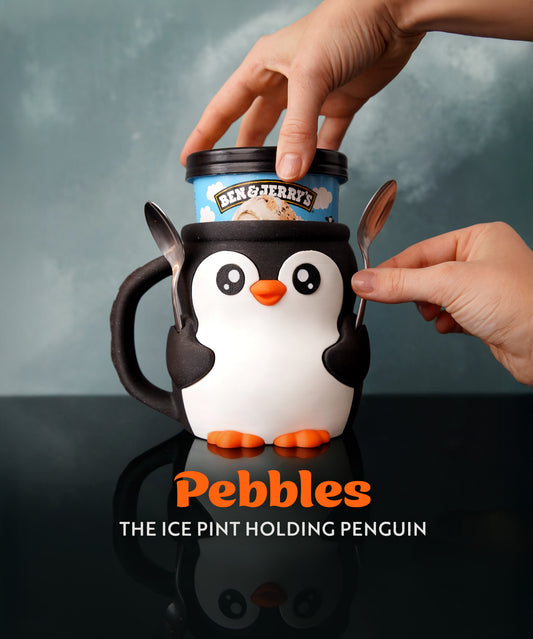 🐧 Penguin Ice Cream Holder – Fits a 458ml Tub
