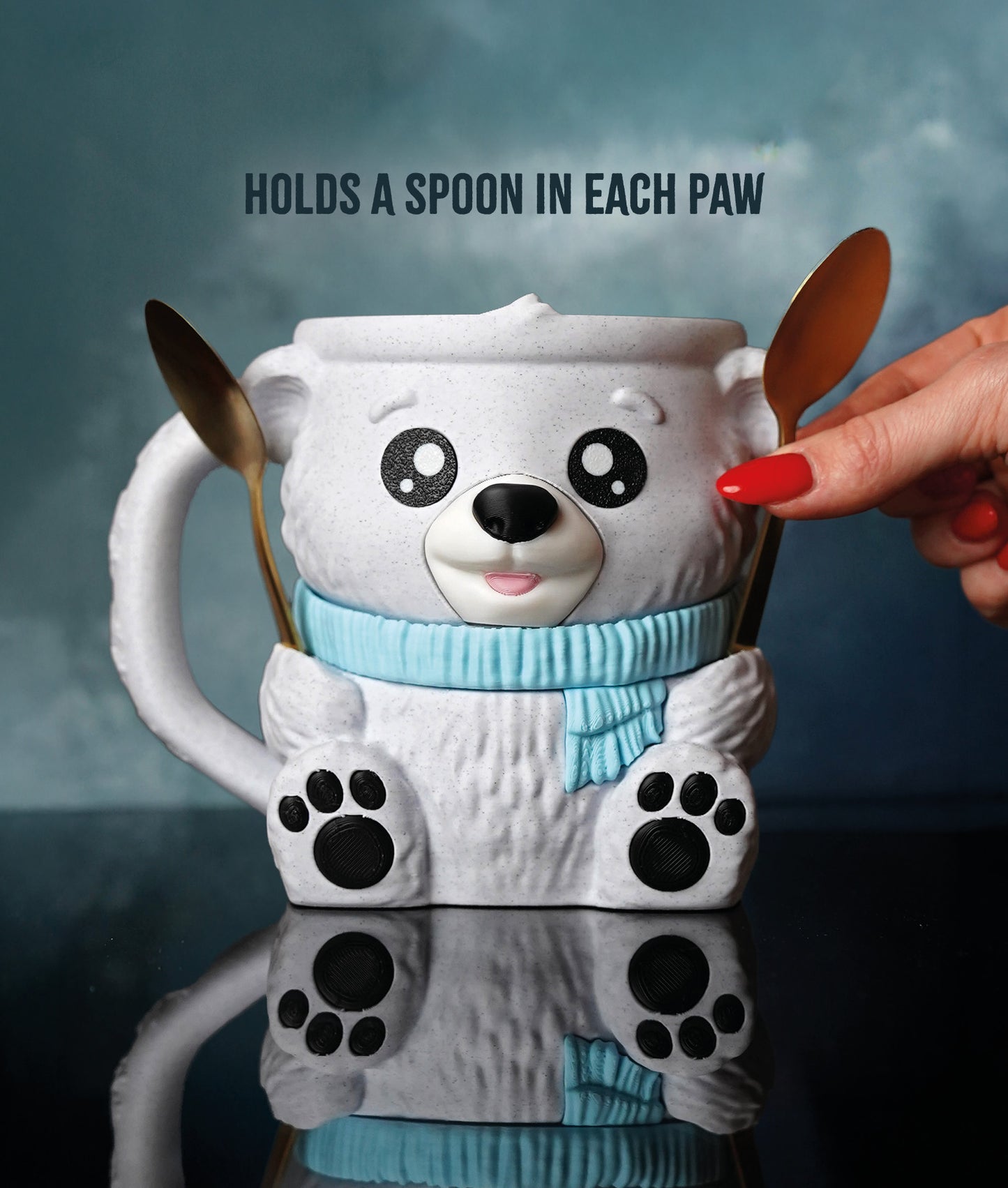 🐻‍❄️ Polar Bear Ice Cream Holder – Fits a 458ml Tub