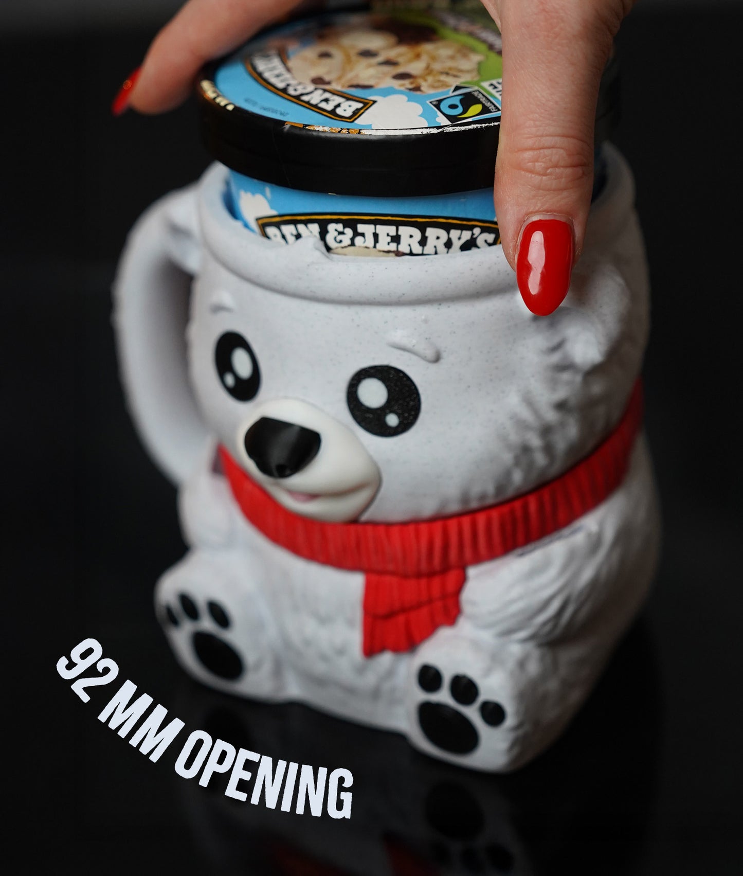 🐻‍❄️ Polar Bear Ice Cream Holder – Fits a 458ml Tub