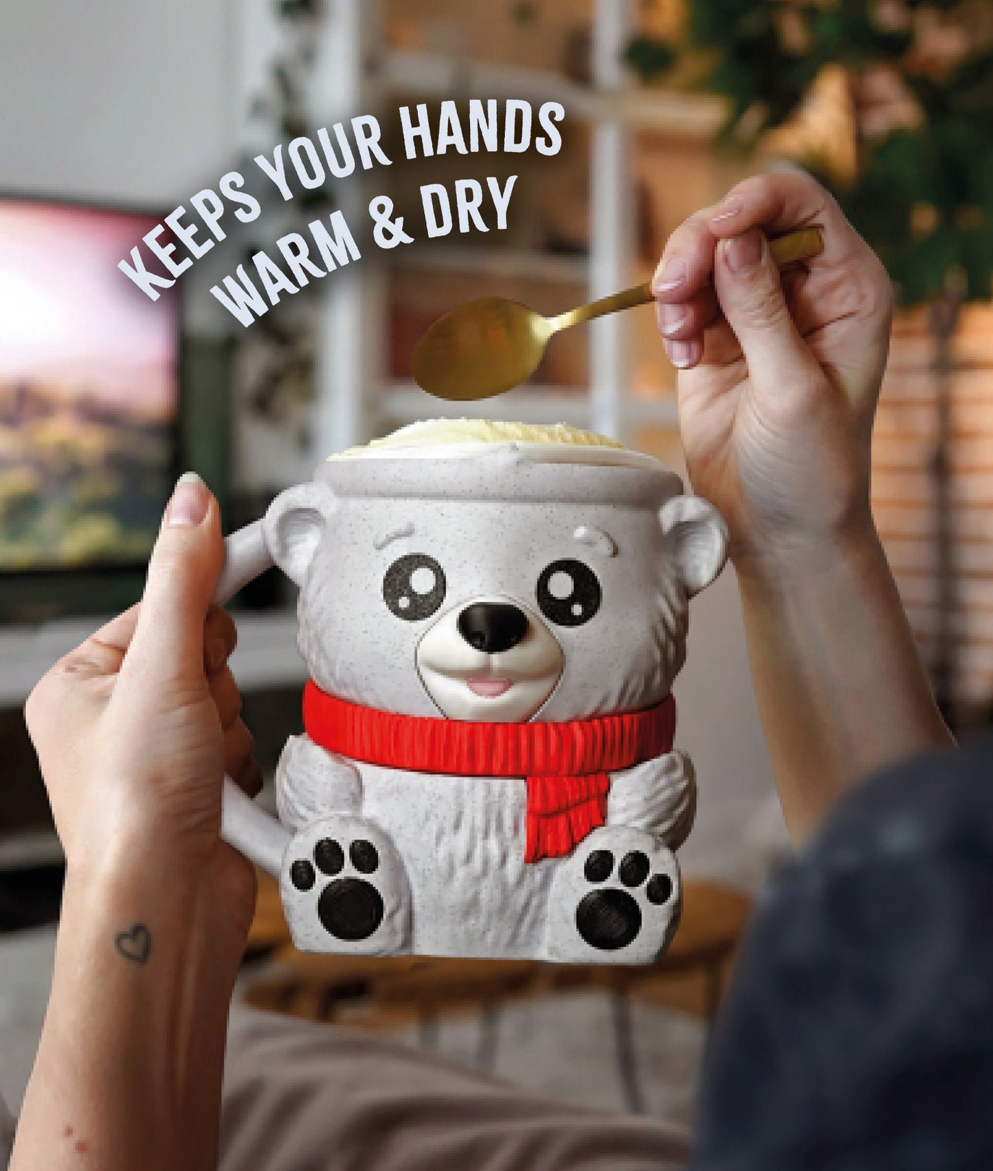 🐻‍❄️ Polar Bear Ice Cream Holder – Fits a 458ml Tub