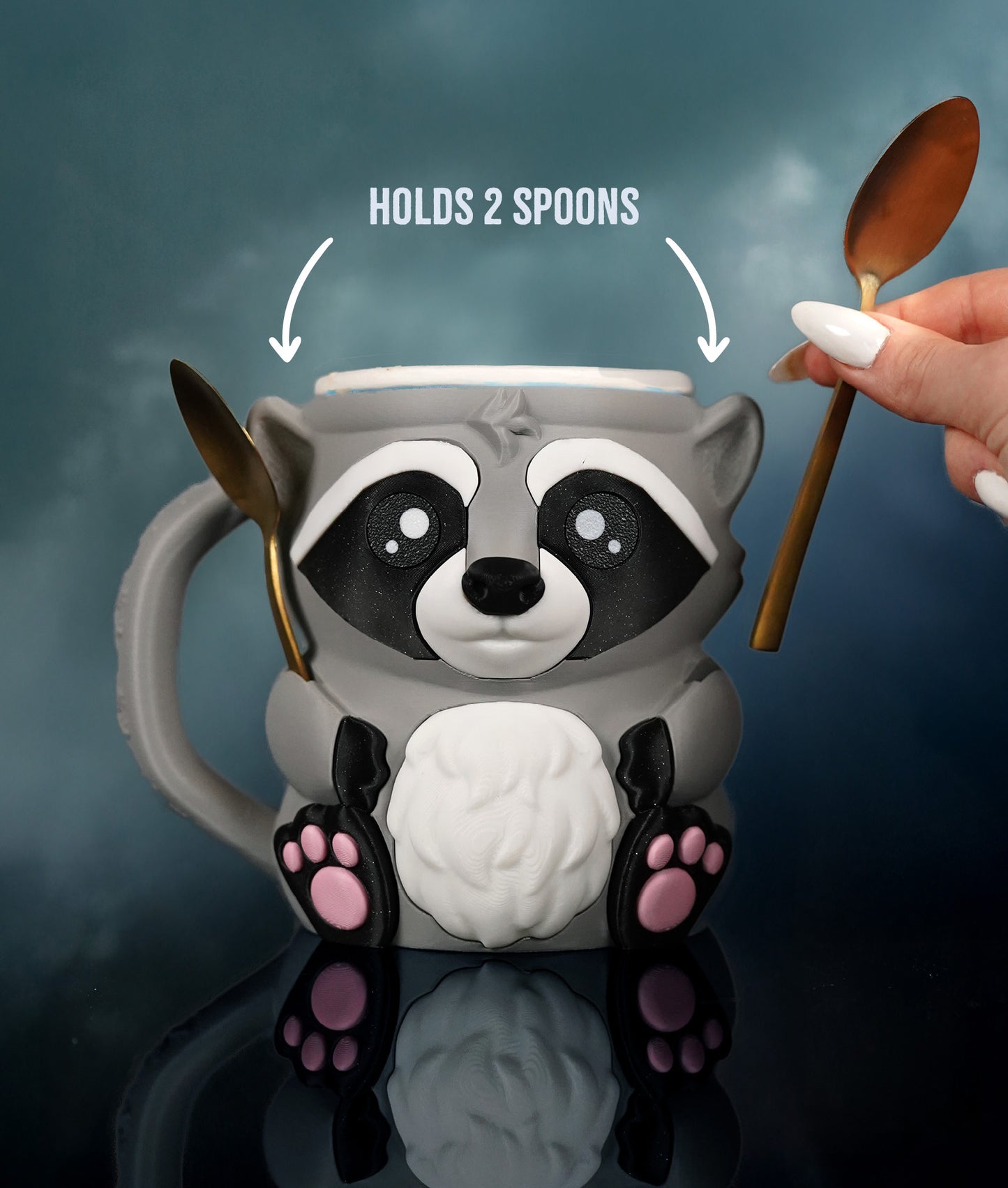 🦝Raccoon Ice Cream Holder – Fits a 458ml Tub