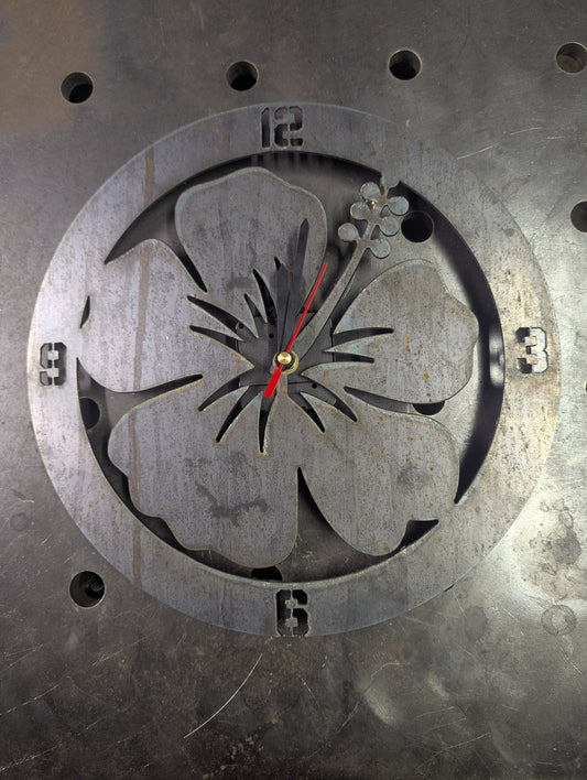 🌺 300mm Floral Steel Wall Clock