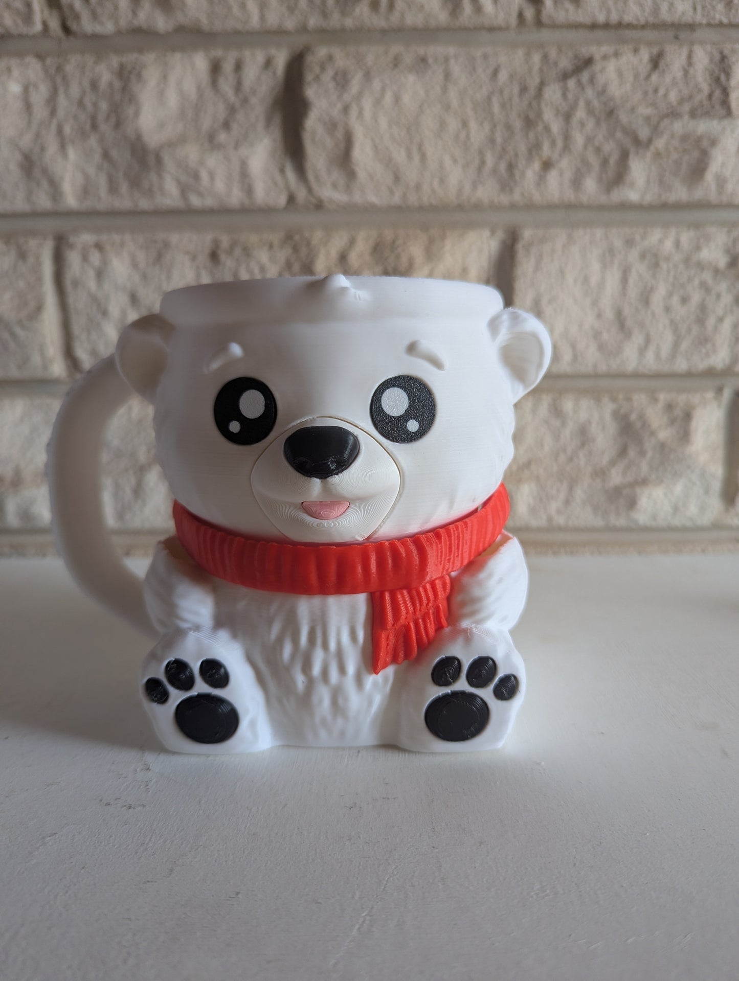 🐻 Polar Bear Ice Cream Holder – Magnetic Scarf Edition