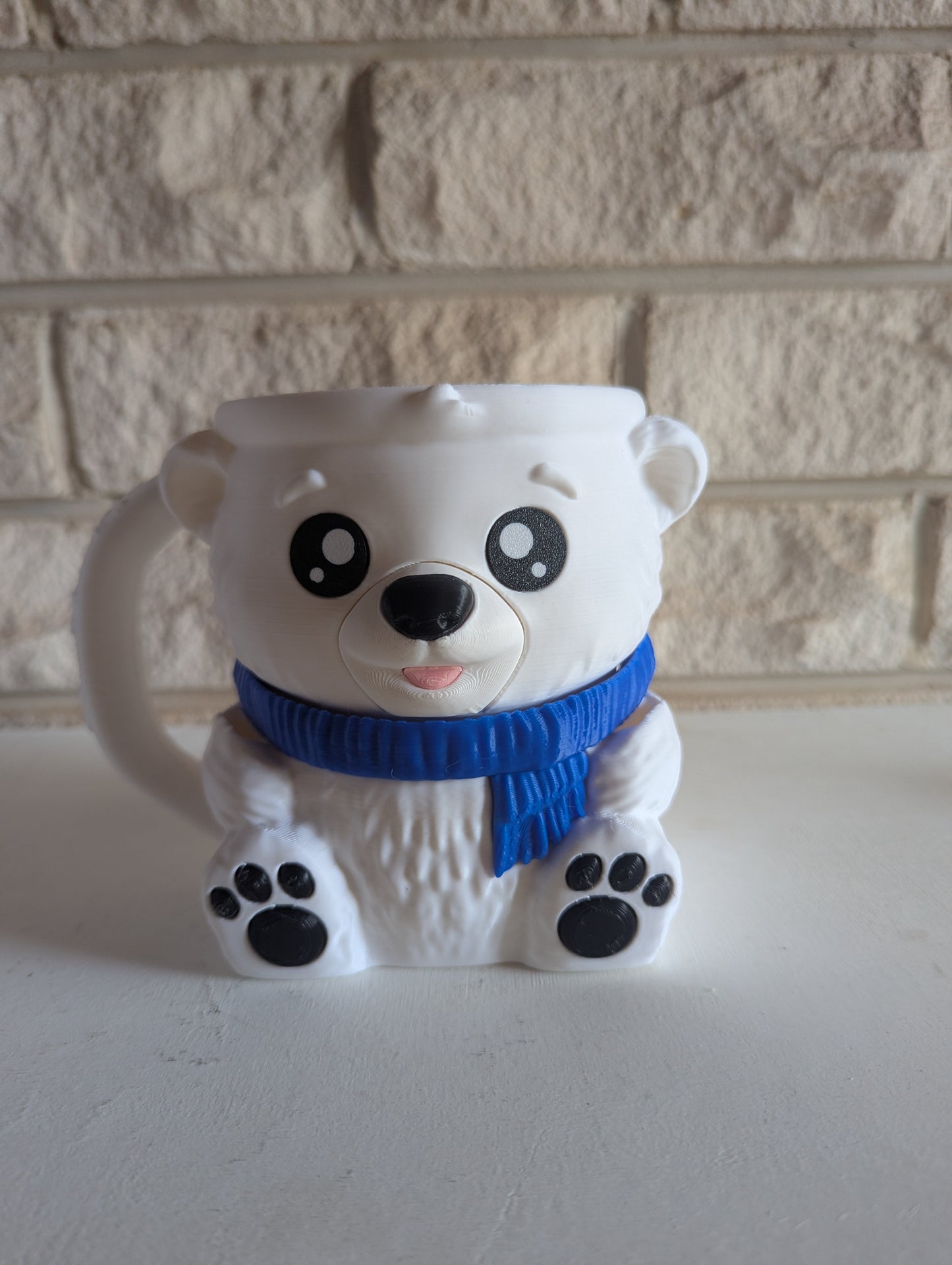 🐻 Polar Bear Ice Cream Holder – Magnetic Scarf Edition