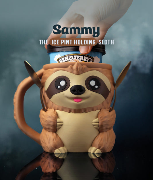 🦥 Sloth Ice Cream Holder – Fits a 458ml Tub
