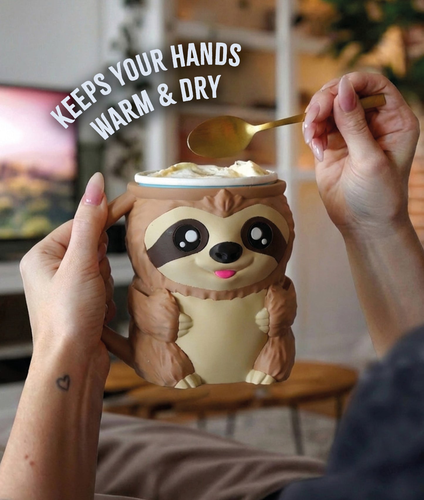 🦥 Sloth Ice Cream Holder – Fits a 458ml Tub