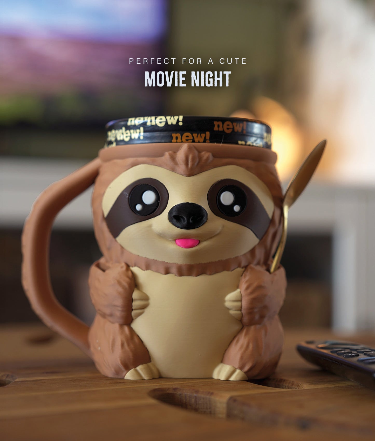 🦥 Sloth Ice Cream Holder – Fits a 458ml Tub