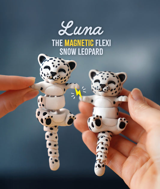 🧲 Magnetic Buddy - Snow Leopard
